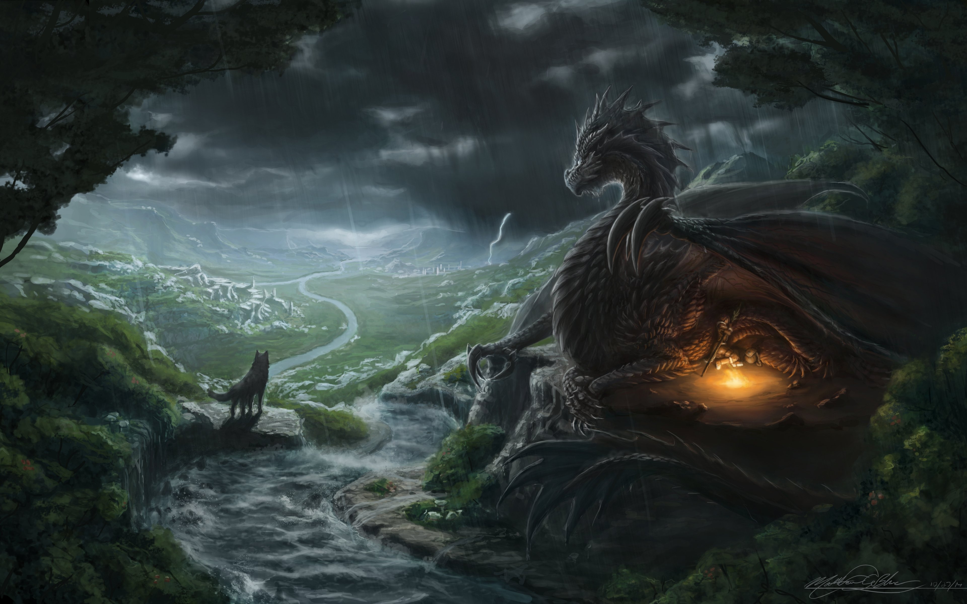 fantasy, Original, Art, Artistic, Artwork, Dragon Wallpaper