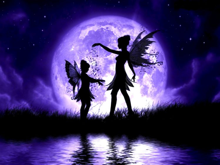 fantasy, Moon, Fairy, Wings, Girls HD Wallpaper Desktop Background