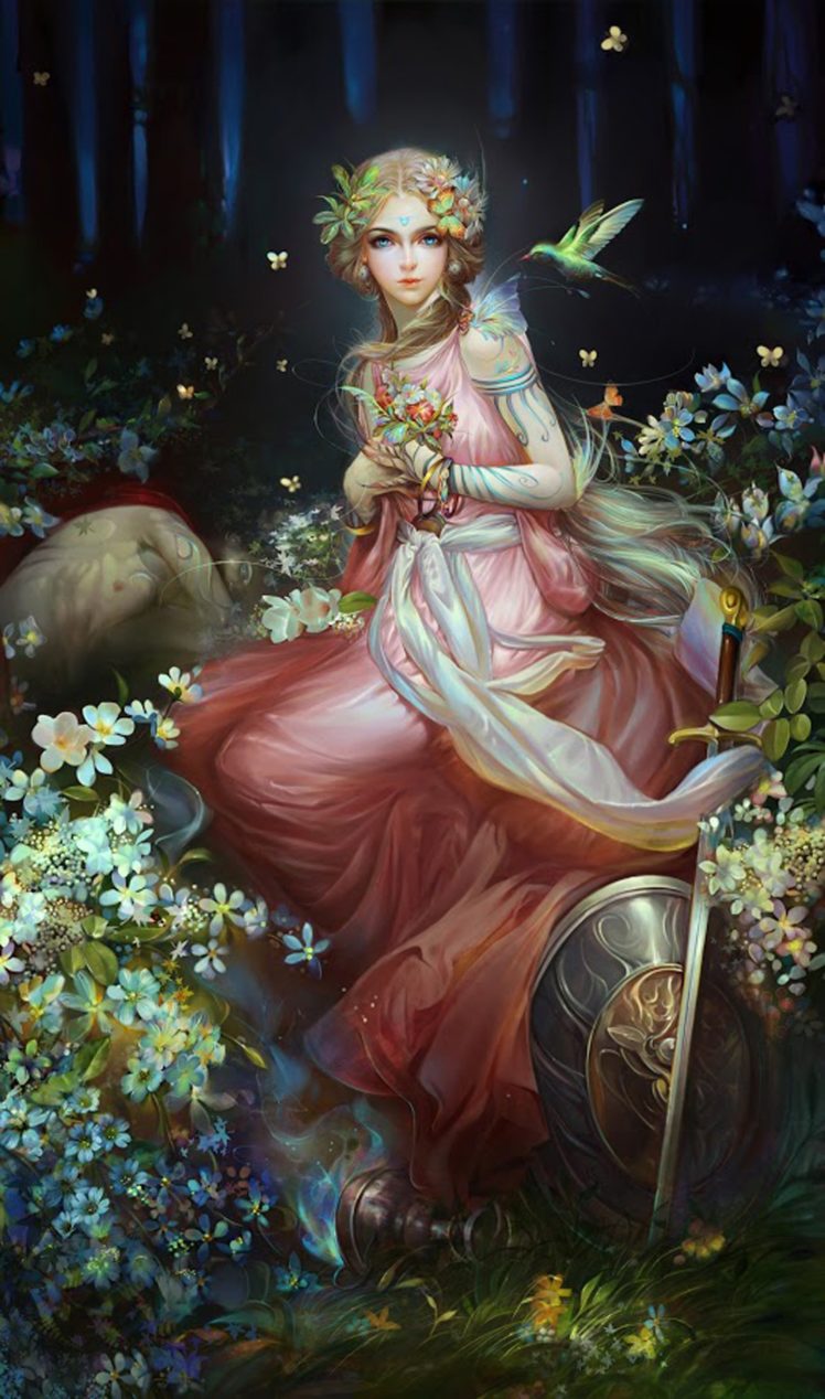 fantasy, Girl, Flower, Fairy, Dress, Beautiful HD Wallpaper Desktop Background