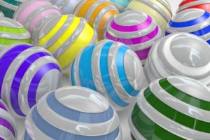 balls, Striped, Multi colored