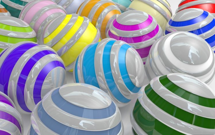 balls, Striped, Multi colored HD Wallpaper Desktop Background