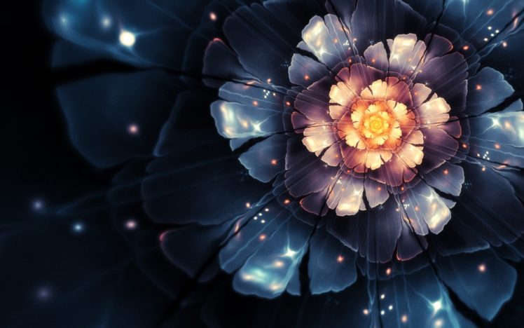 flowers, Fractals, Bloom, Digital, Art HD Wallpaper Desktop Background