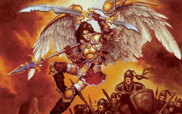 angels, Spear, Armor, Fantasy, Girls, Angel, Warrior, Warriors, Weapon HD Wallpaper Desktop Background