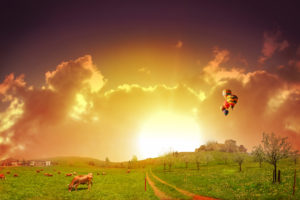 clouds, Landscapes, Nature, Balloons, Photomanipulations
