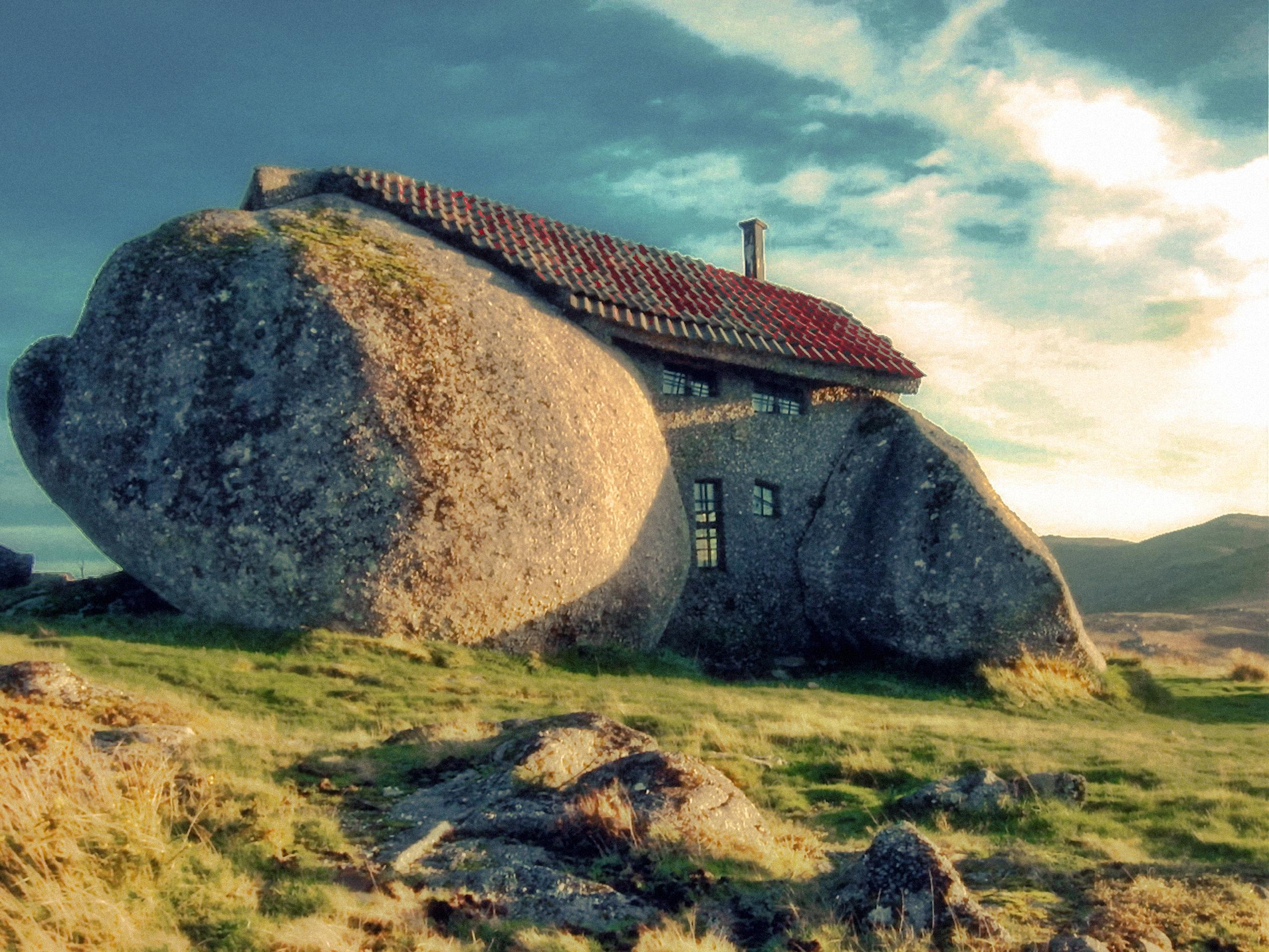rock, Houses, Stones Wallpaper