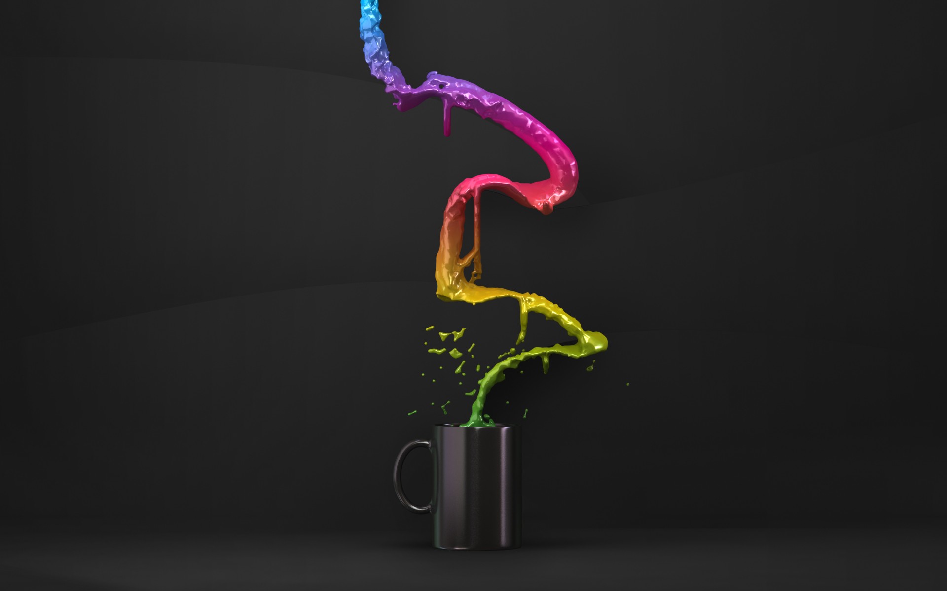 cups, Rainbows, Flow Wallpaper