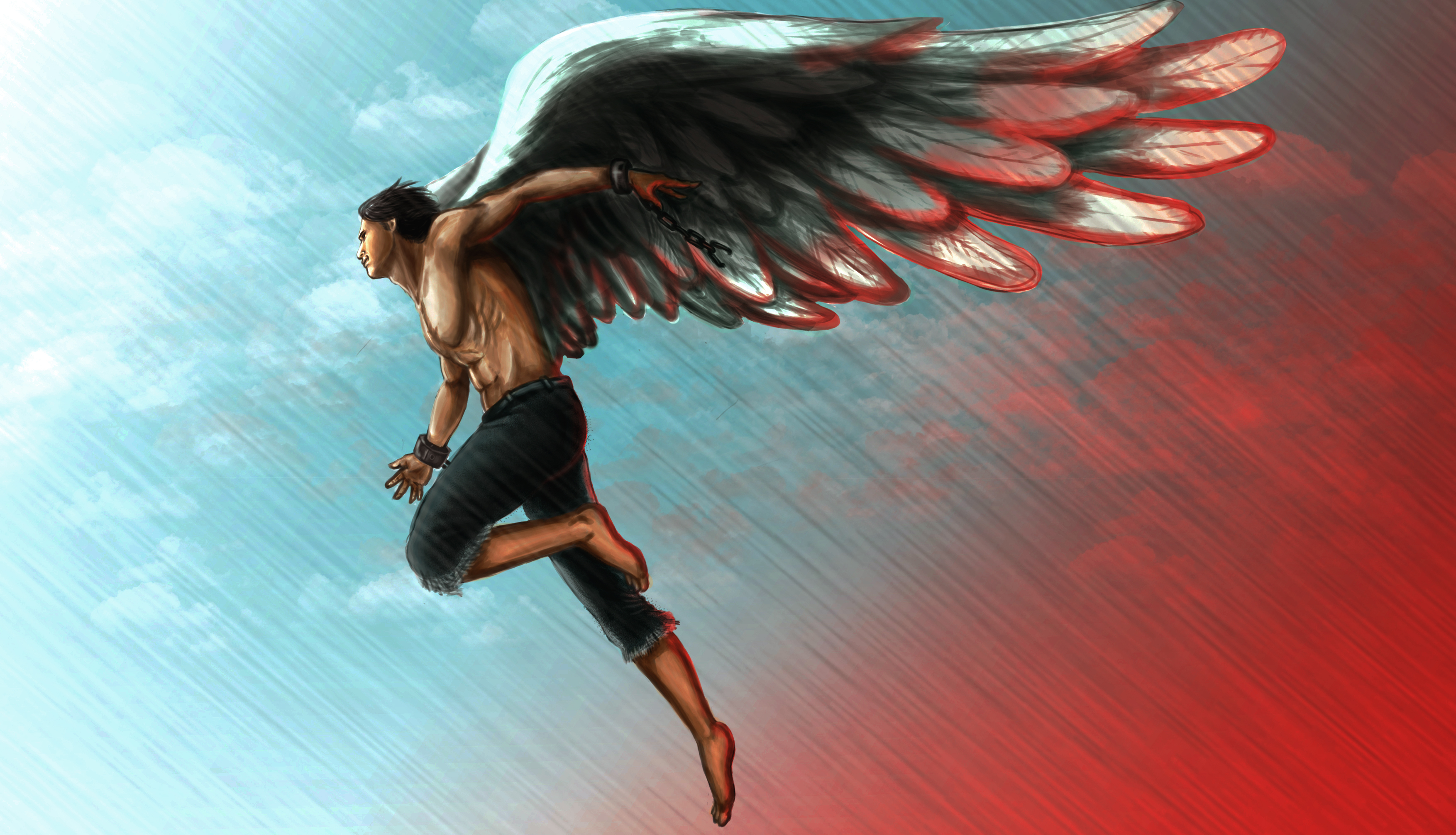 angels, Men, Painting, Art, Wings, Fantasy, Angel Wallpaper