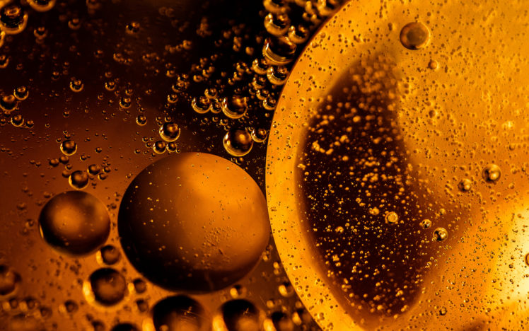 oil, Macro, Orange, Bubbles, Bokeh HD Wallpaper Desktop Background
