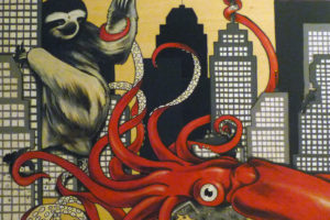 cartoon, Octupus, Squid, City, Cities, Psychedelic, Apocalyptic