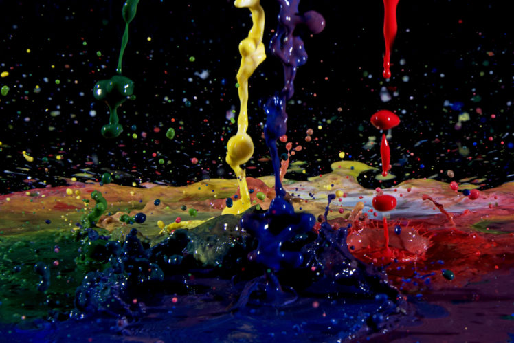 paint, Drops, Splash, Macro, Bokeh, Color, Psychedelic HD Wallpaper Desktop Background