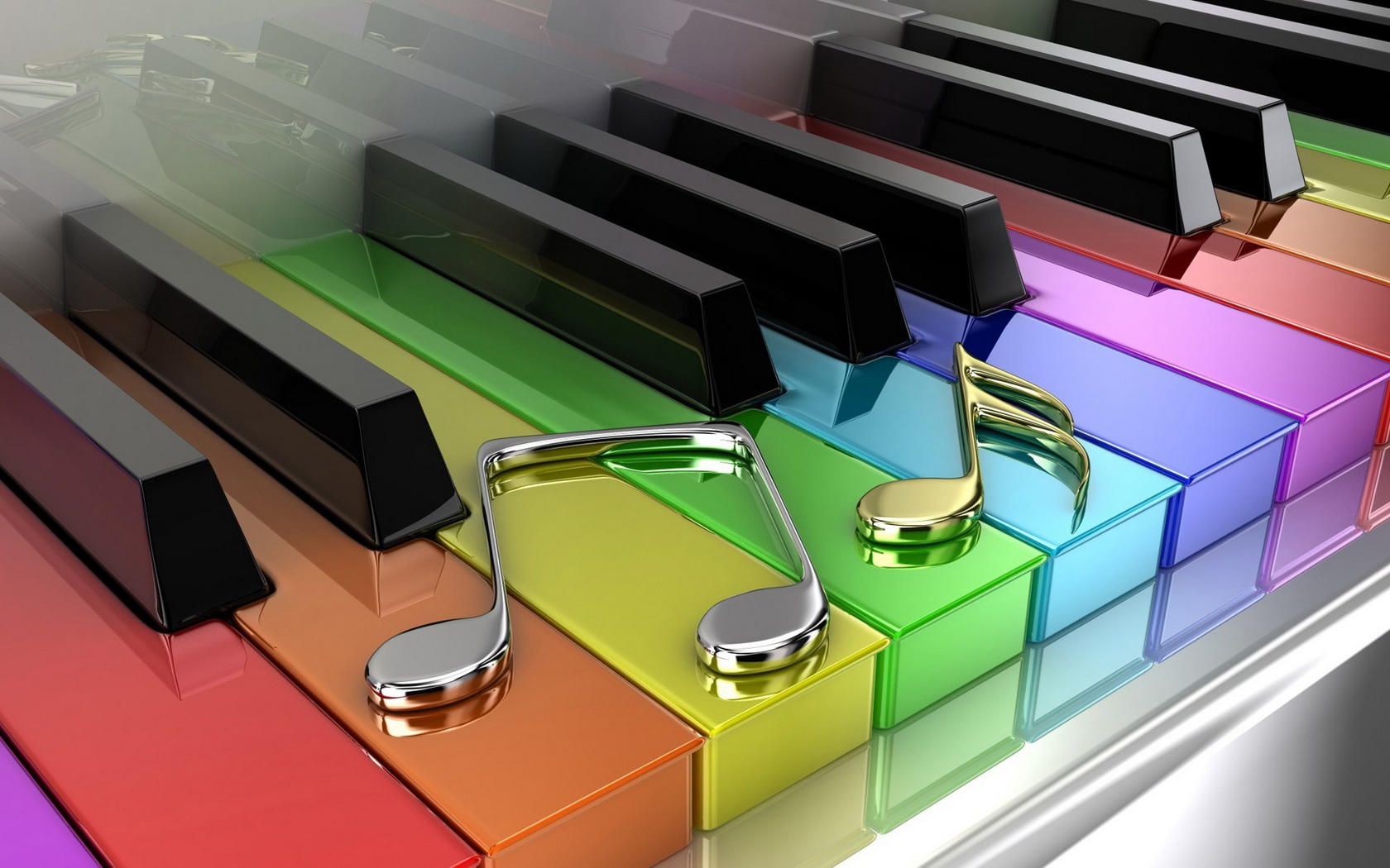 3d, Piano, Coloured, Keys Wallpaper