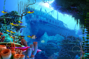 pirates, Pirate, Fantasy, Ship, Fish, Ocean, Underwater