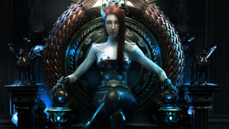 girl, Throne, Fantasy, Queen, Sci fi HD Wallpaper Desktop Background