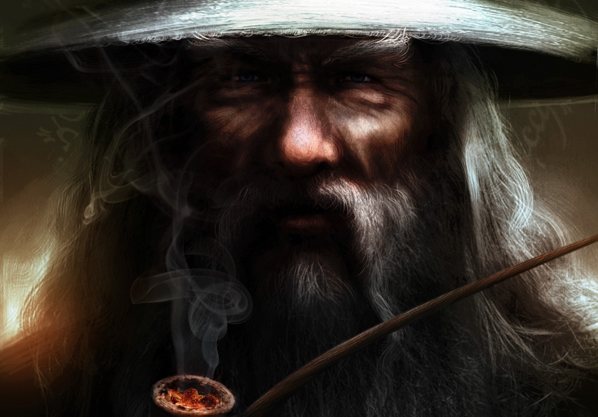 gandalf, Art, Gandalf, Lord, Of, The, Rings, Smoking, Fantasy, Wizard, Lotr Wallpaper