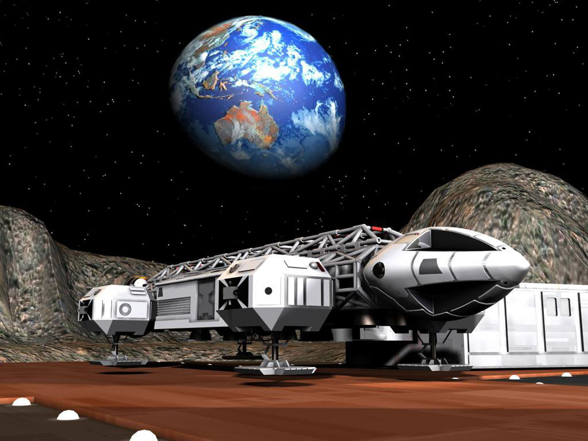 outer, Space, Fiction, Stars, Earth, Eagles, Spaceships, Vehicles, Space, 1999 Wallpaper