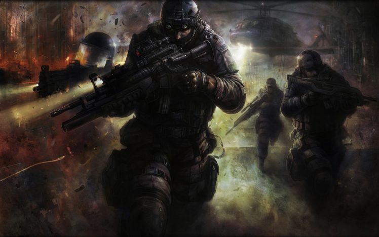 soldiers, Video, Games, Guns, Artwork HD Wallpaper Desktop Background
