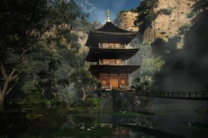 illustrations, Temples, Artwork, Asian, Architecture