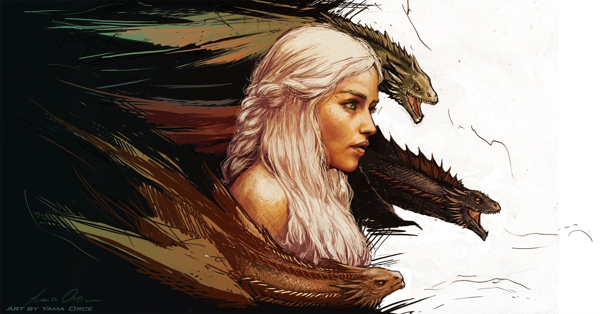 game, Of, Thrones, Daenerys, Targaryen, Art, Fantasy, Dragon, Dragons Wallpaper