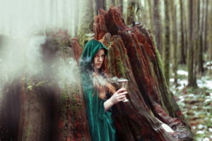 witch, Forest, Redhead, Occult