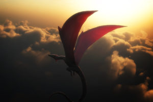 dragons, Sky, Clouds, Flight, Wings, Dragon