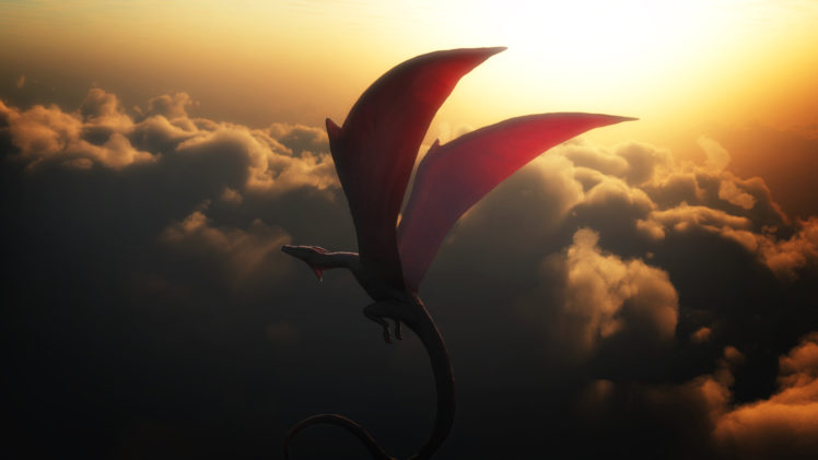 dragons, Sky, Clouds, Flight, Wings, Dragon HD Wallpaper Desktop Background