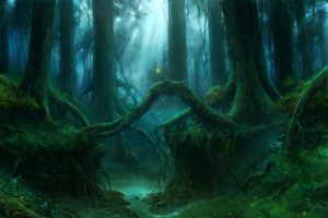 gothic, Forest, Trees, Fantasy, River, Mood