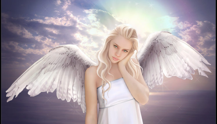 angels, Wings, Blonde, Girl, Fantasy, Girls, Angel, Mood HD Wallpaper Desktop Background