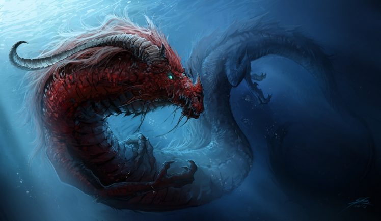 dragons, Underwater, World, Chinese, Dragon HD Wallpaper Desktop Background