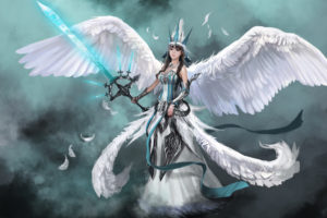 angel, Warrior, Wings, Sword, Armor, Fantasy, Girls