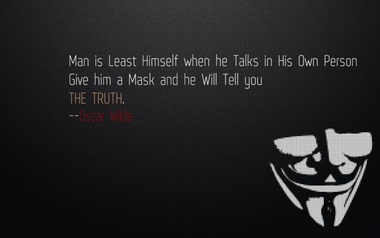 minimalistic, Quotes, Masks, Oscar, Wilde, V, For, Vendetta HD Wallpaper Desktop Background