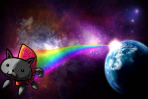 outer, Space, Earth, Rainbows, Nyan, Cat