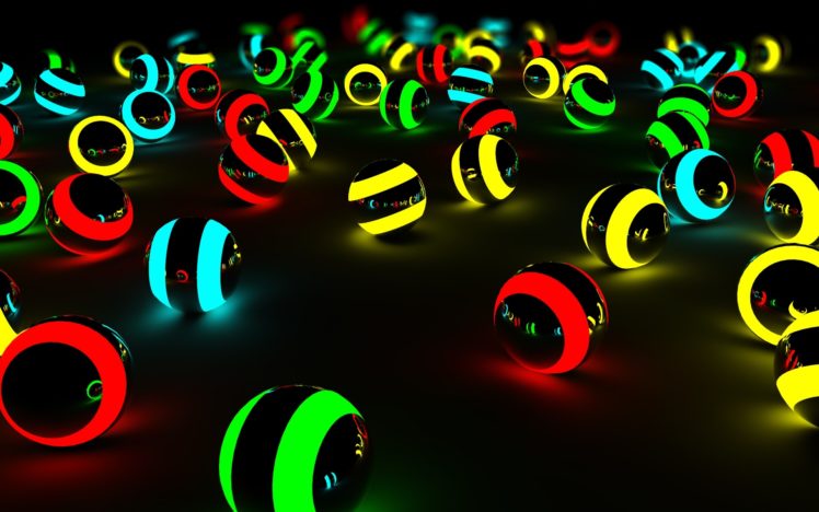 balls, Glow, 3d HD Wallpaper Desktop Background