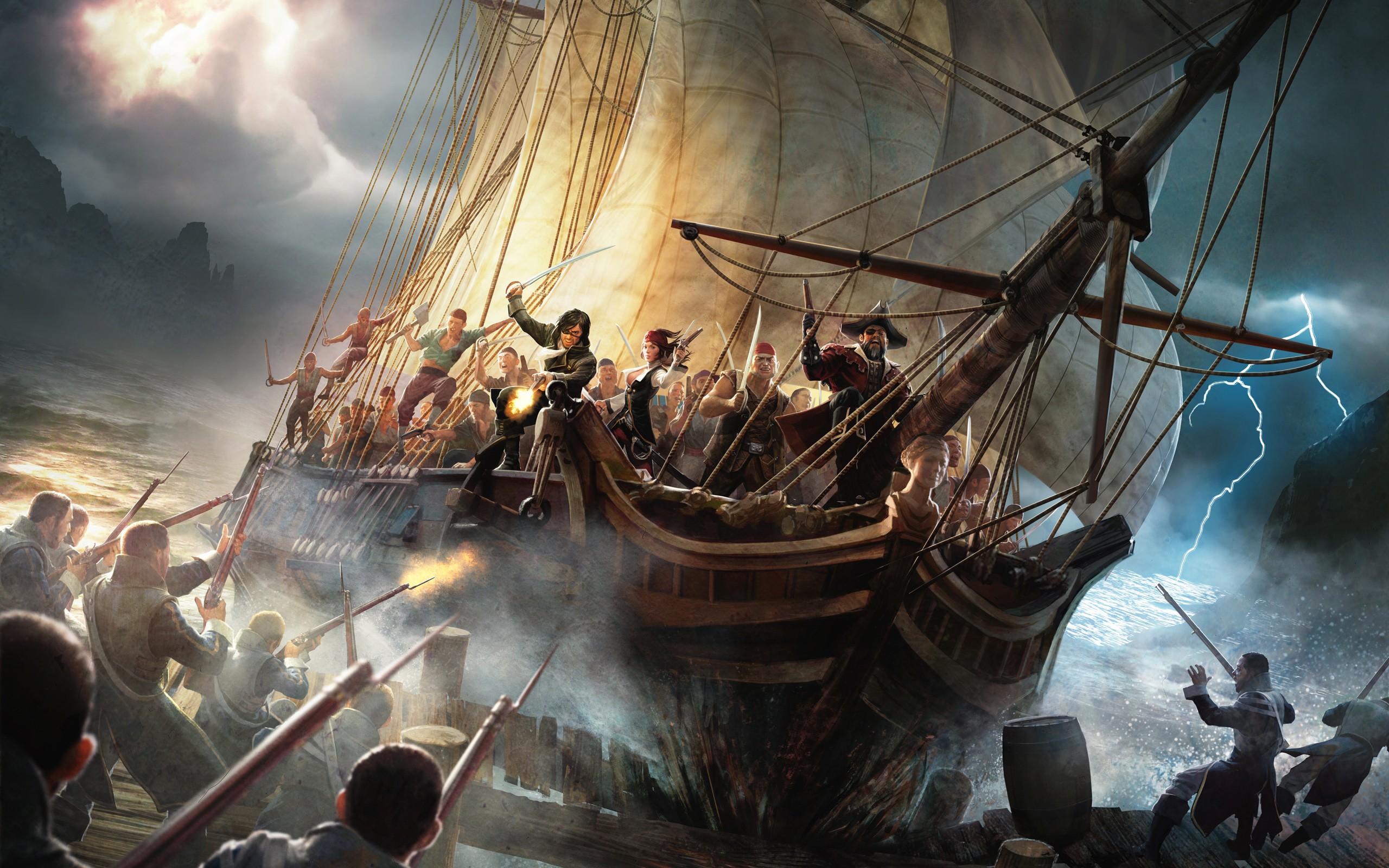 ships, Pirates, Battleship, Risen, Risen, 2 Wallpaper