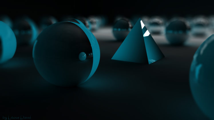 pyramid, Fantasy, Sphere, Blur HD Wallpaper Desktop Background