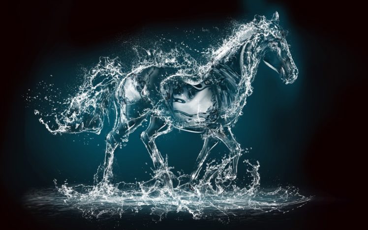 spray, Horse, Rendering, Animal HD Wallpaper Desktop Background