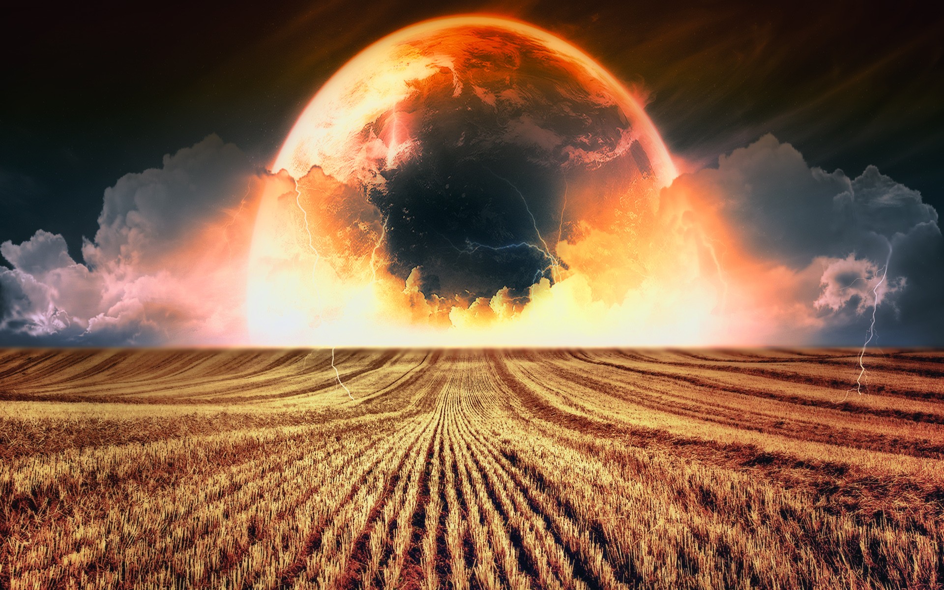 abstract, Landscapes, Planets, Fields Wallpaper