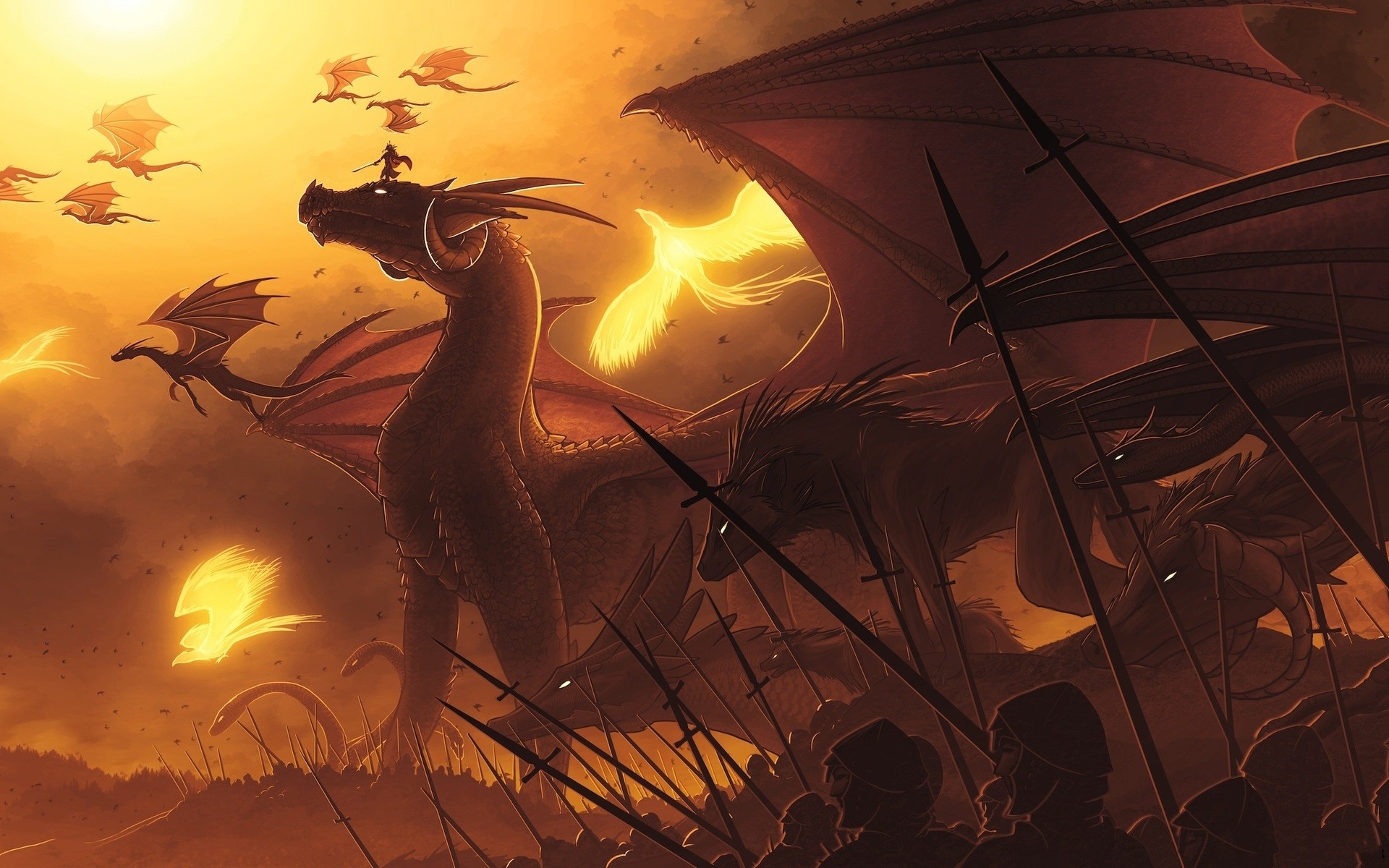 dragons, Artwork Wallpaper