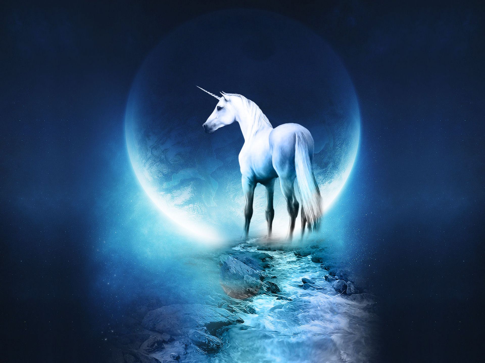 unicorn, Horse, Magical, Animal, Moon Wallpaper