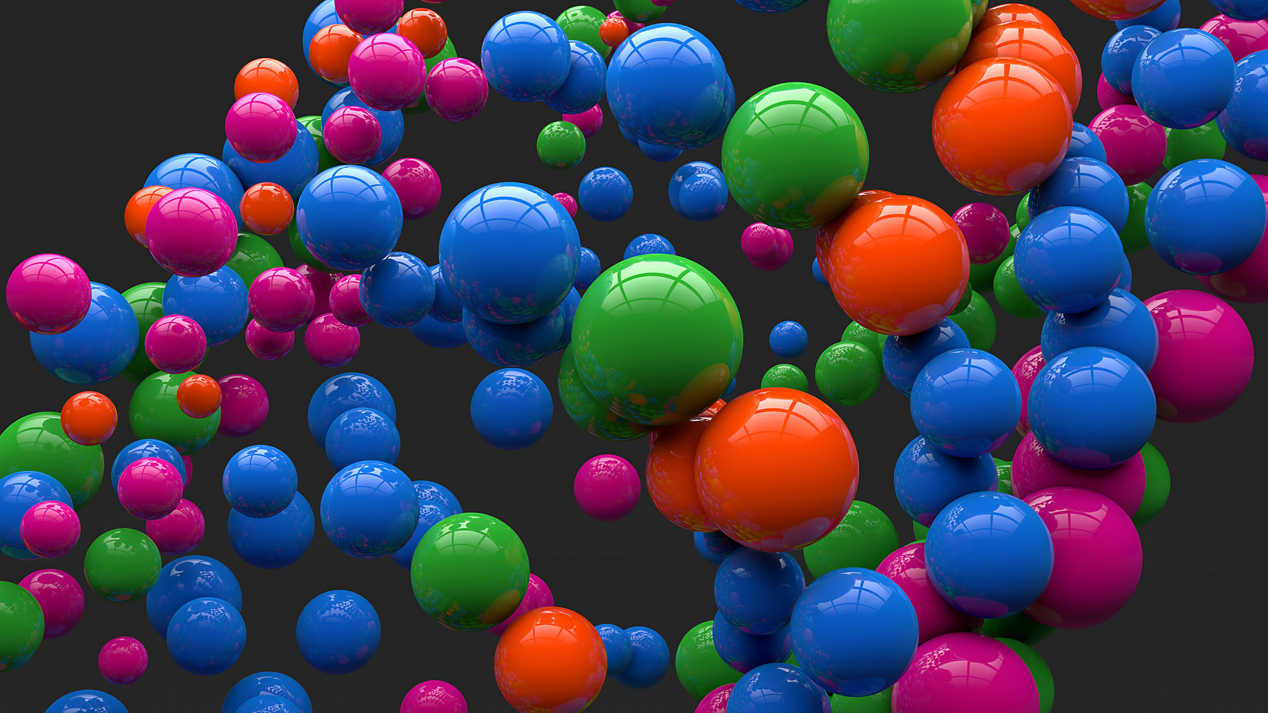 art, Balls, Spheres, Balls, Gray, Background, Reflection, Color Wallpaper