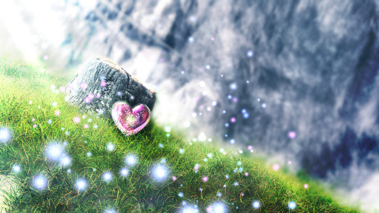 grass, Heart, Nobody, Original, Scenic, Y k, Mood, Bokeh HD Wallpaper Desktop Background