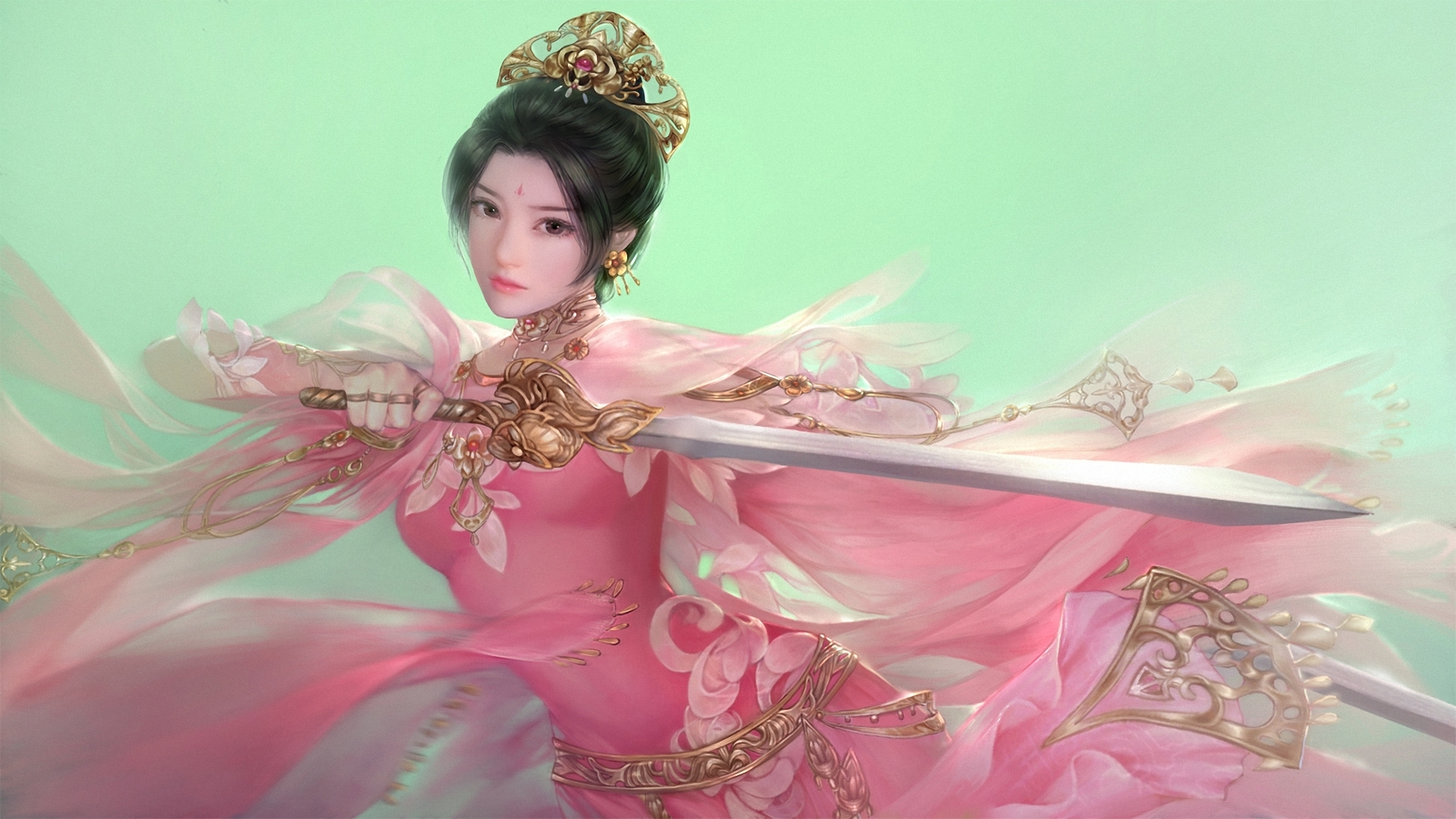 warrior, Asian, Sword, Fantasy, Girls, Asian Wallpaper