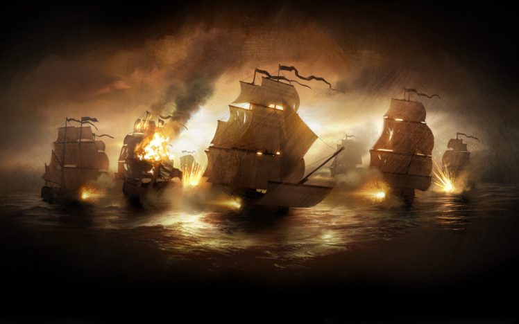 war, Ships, Cannons, Digital, Art, 3d HD Wallpaper Desktop Background