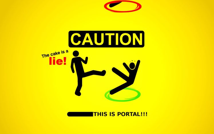 portal, Sparta, Caution, Portal, 2, The, Cake, Is, A, Lie HD Wallpaper Desktop Background