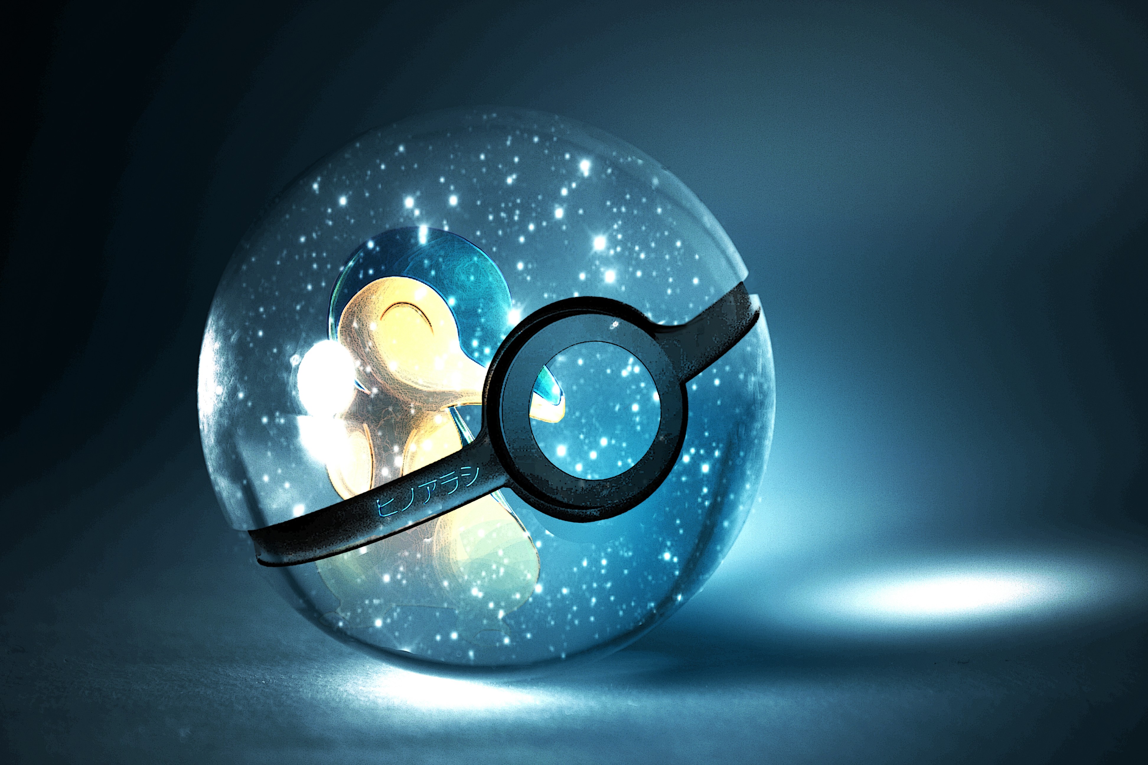 pokemon, Blue, Digital, Art, Artwork, 3d, Cyndaquil, Fan, Art, Pokeball Wallpaper