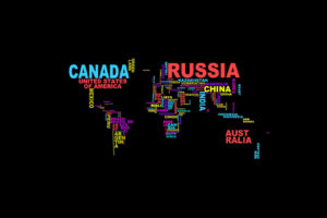 typography, Countries, Wordcloud