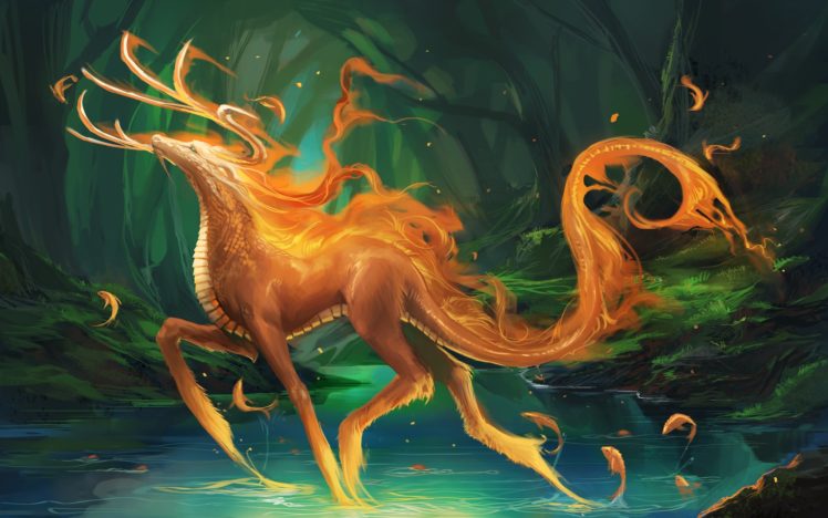 monsters, Forest, Fantasy, Art, Creatures, Lakes HD Wallpaper Desktop Background