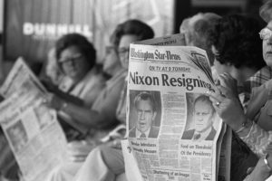 richard, Nixon, Bw, Newspaper, President