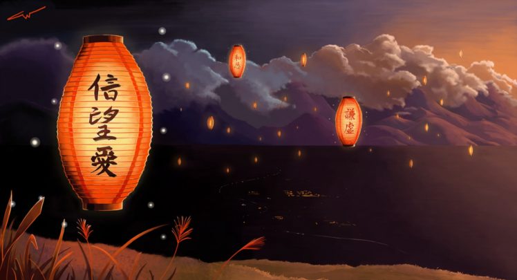 japanese, Lantern, Lamp, Light, Asiam, Oriental, Bokeh HD Wallpaper Desktop Background