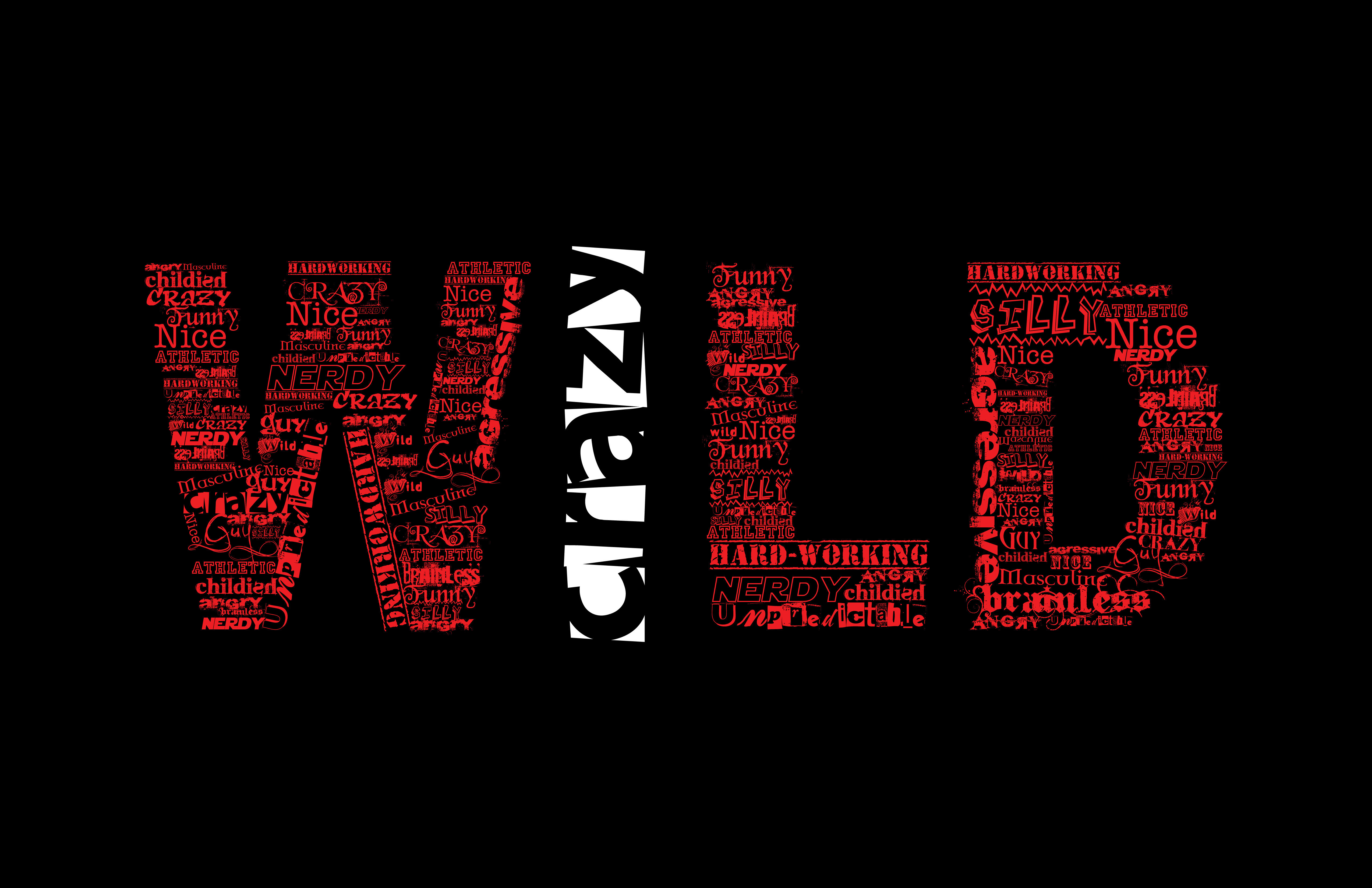 crazy, Wild, Style, Background, Words Wallpaper