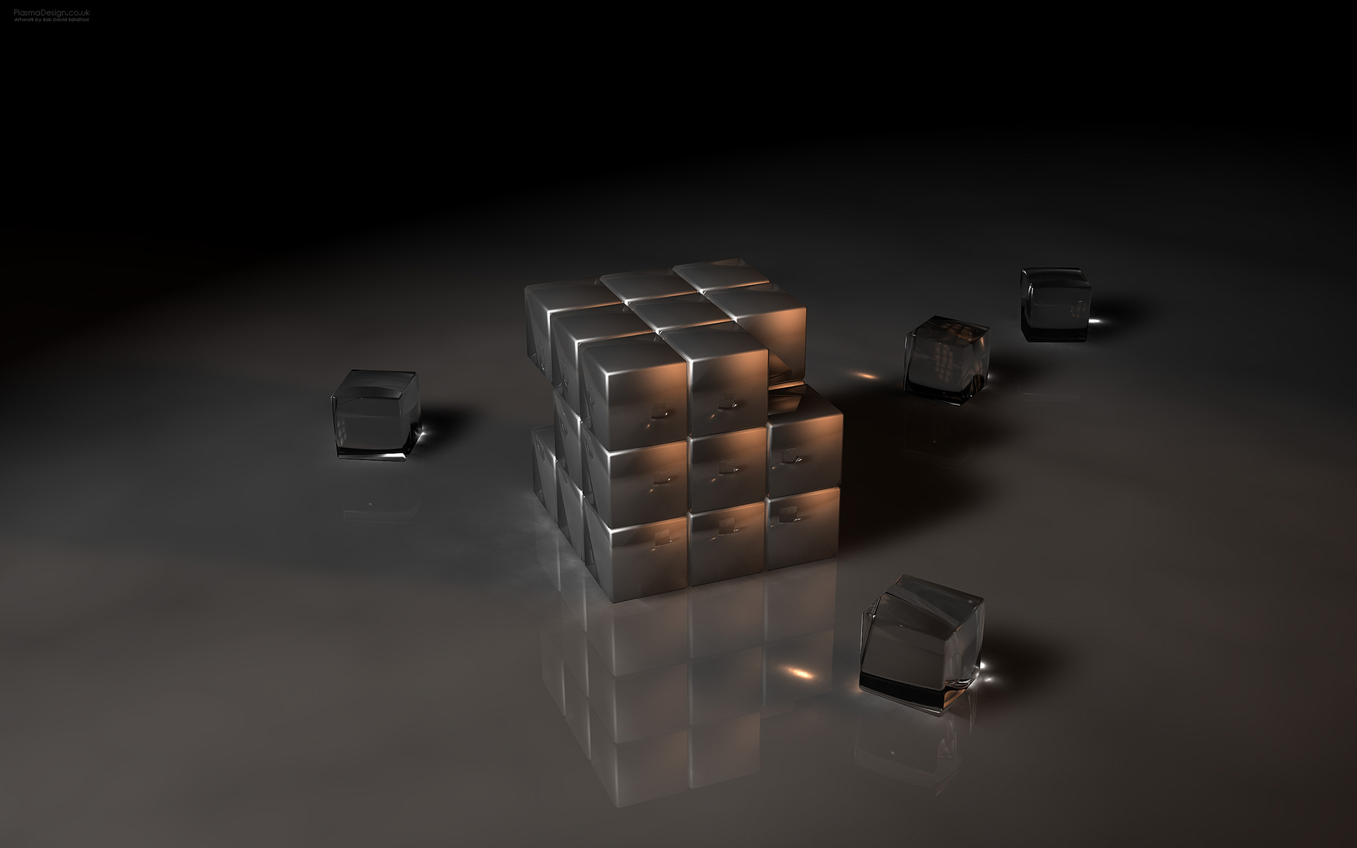 3d, View, Cubes Wallpaper